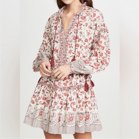 Ulla Johnson Marigold Floral Tassel Tiered Mini Dress - Picture 12 of 12